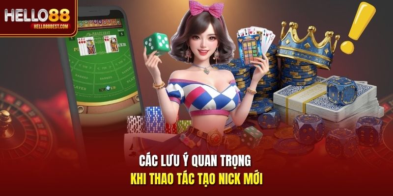 Các lưu ý quan trọng khi thao tác tạo nick mới